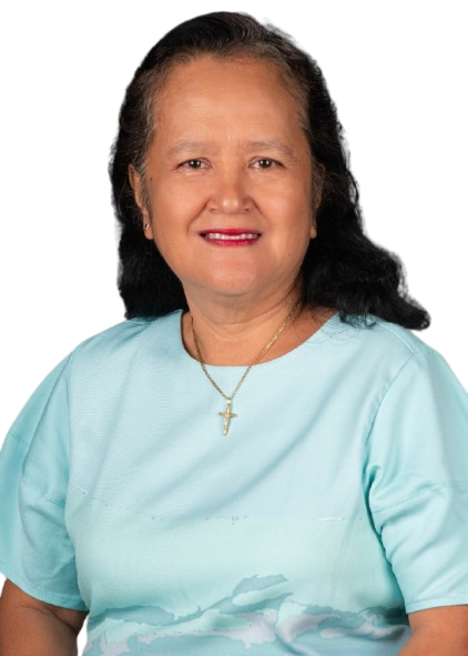 Official portrait of the Principal of Computer Science High School of Bicolandia (CSHSB) wearing a light blue blouse.